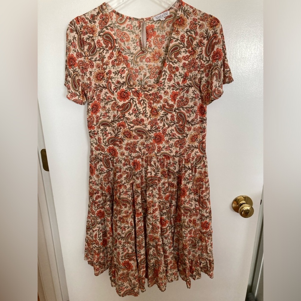 Patrons of Peace Size S, Paisley Floral Ruffle Dress